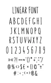Sleek Prints: Font set of letters and symbols