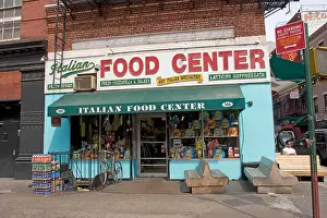 New York Prints: Food Center delicatessen on Mulberry Street in Little Italy New York City NY USA