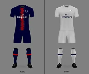 Shop Sign Prints: football kit PSG 2018-19, shirt template for soccer jersey. Vector illustration