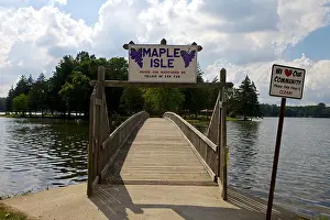 Maple Prints: Footbridge to Maple Island Park in Paw Paw, Michigan