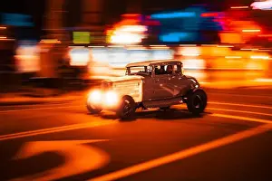 Hotrod Prints: Ford Model A and streetlights