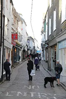 St Ives Prints: Fore Street St Ives Cornwall People Shopping