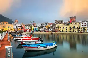 Forio, Ischia, Italy on the water at dusk