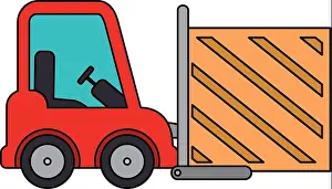 Operator Prints: forklift vehicle with box