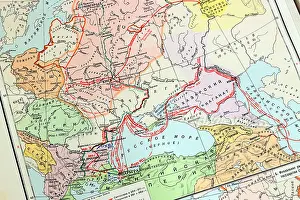 Crimea Prints: Formation of The Kiev State IX - XI. Officer Soviet Atlas edition in Moscow 1947