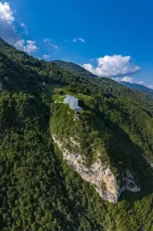 Chiese Prints: Forte Corno, fortress was built in the years from 1890 to 1892 located at Lardaro