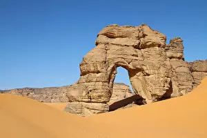Libya Prints: Forzhaga natural rock arch, Akakus (Acacus) Mountains, Sahara Desert, Libya, 2010