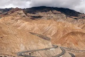 Non Urban Scene Prints: Fotu La, a mountain pass along the Srinagar-Leh highway in the Zanskar Range of the Himalayas in India; Ladakh