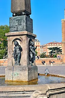 Toulouse Prints: The fountain at Saint Etienne square, Toulouse, France