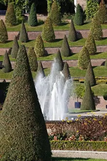 Vertical Image Prints: Fountain in the Terrace garden of the Kamp Abbey