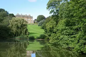 Country House Prints: Foxcote House (c1740) & Lake, a Country House or Estate at Ilmington Warwickshire England