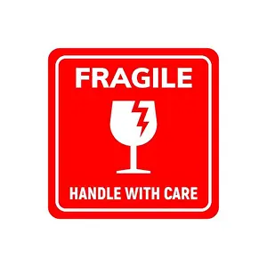 Reminder Prints: Fragile sticker care handle vector label. Glass fragile alert icon