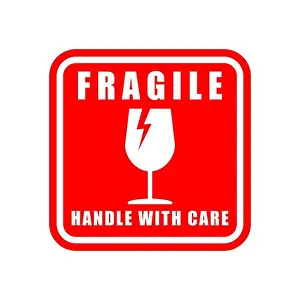 Stickers Prints: Fragile sticker icon symbol. Handle with care logo sign