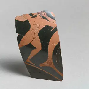 Boxer Prints: Fragment of a terracotta kylix: eye-cup (drinking cup), ca. 520 B.C