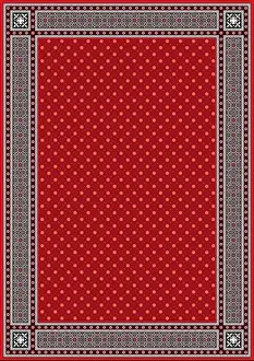 Bedsheet Prints: Frame & Border with Red Background in sindhi ajrak style, Vector illustration