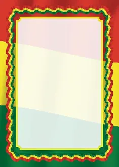 Incentive Prints: Frame and border of ribbon with Bolivia flag