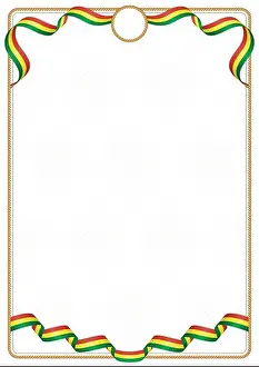 Incentive Prints: Frame and border of ribbon with the colors of the Bolivia flag