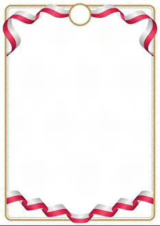 Incentive Prints: Frame and border of ribbon with the colors of the Poland flag