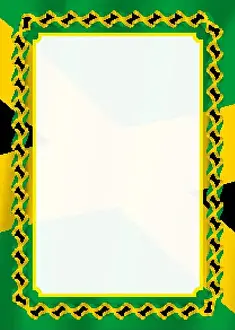 Incentive Prints: Frame and border of ribbon with Jamaica flag