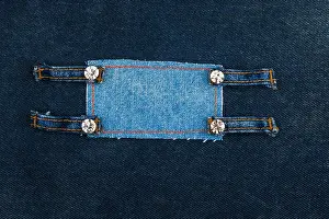 Seam Prints: Frame with four straps jeans and rhinestones