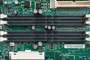 Forex Prints: Full Frame Front View of Computer Motherboard Circuit