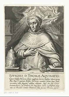 Theology Prints: Français : Saint Thomas d'Aquin est dans une bibliothèque