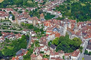 Fortified Castle Prints: France, Côte d'Or, medieval town of Semur en Auxois