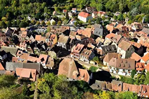 Haut Rhin Prints: France, Haut Rhin, Alsace Wine Road, Kaysersberg, half-timbering house