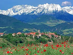 Auvergne Rhone Alpes Prints: France, Isère Monestier du Percy the village, massif Dévoluy