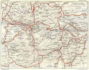 Hachette Prints: FRANCE: Le Mont Dore Et Ses Environs, 1926 vintage map