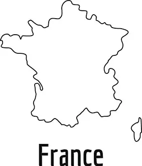 Digitally Prints: France map thin line. Simple illustration of France map vector isolated on white background