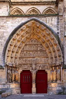 Bas Relief Prints: France, Marne, Reims, Notre Dame cathedral