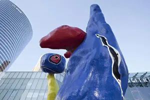 Brightly Prints: France, Paris, La Defense, art, sculptures Deux Personnages Fantastiques from Joan Miro