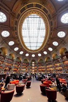 Public Building Prints: France, Paris, National Library of France, Richelieu site, la salle Ovale (the Oval Hall)