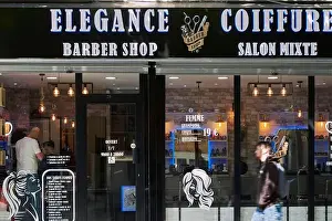 Store Window Prints: France, Val de Marne, Vitry sur Seine, Barber shop hairdresser