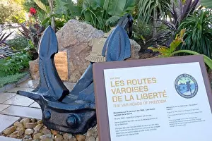 Anchor Prints: France, Var, Sanary sur Mer, Quai du Levant, monument, the Var Roads of Liberty