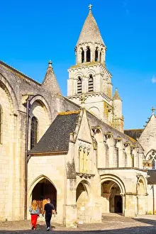2 People Prints: France, Vienne, Poitiers, Notre-Dame-la-Grande Romanesque church (11th-12th centuries)