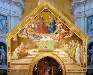 Francesco chiede a Gesù e Maria l'indulgenza plenaria - affresco sull esterno della Porziuncola -F riedrich Overbeck