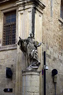 Francis Prints: francis of assissi statue sculpture street corner streets Valletta Malta religion religious catholic iconography RM