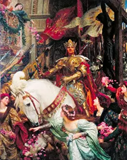 Adult Jesus Christ Prints: Frank Dicksee, The Two Crowns, painting in oil on canvas, 1900