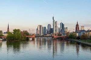 Images Dated 29th April 2016: Frankfurt am Main. Image of Frankfurt am Main skyline at morning in Germany
