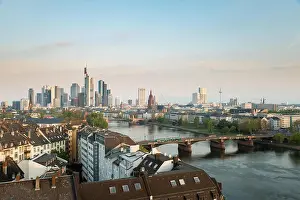 Frankfurt am Main. Image of Frankfurt am Main skyline at morning in Germany
