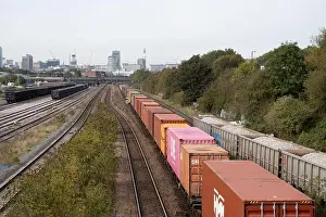 West Midlands Prints: Freight trains at Small Heath, Birmingham, West Midlands, England, UK