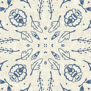 Home Décor Prints: French blue floral french printed fabric pattern for shabby chic home decor style