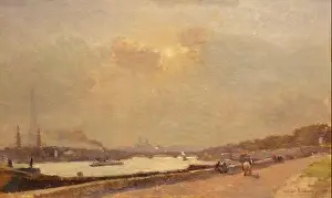 Banks Prints: French: Bords de la Seine, Cours La Reine, 1889. 1889 8 Albert Lebourg-Bords de la Seine
