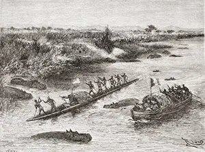 Hippopotamus Prints: French and British explorers hunting hippopotamus on the Congo River in the 19th century