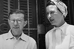 French existentialism philosophers Jean-Paul Sartre and Simone de Beauvoir, 1950s