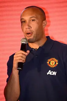 Shanghai Prints: French football player Mikael Silvestre speaks at a fan meeting party in Shanghai