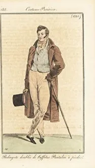 Curls Prints: French gentleman with top hat and cane