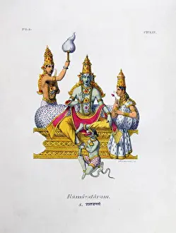 Epic Prints: French lithograph of Ramavataram